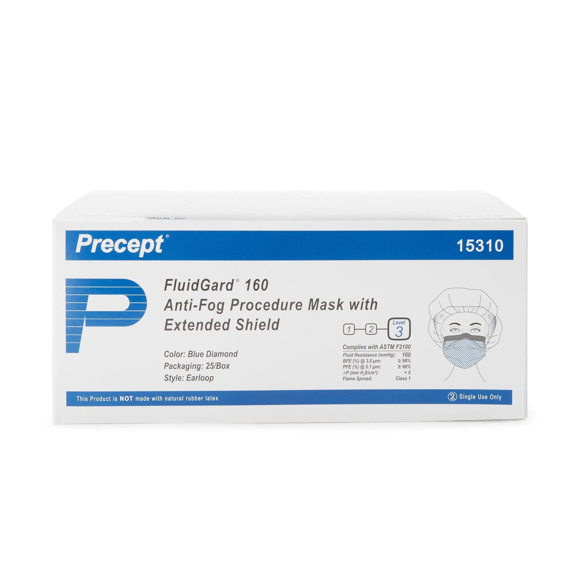 Fluidgard®160 Procedure Mask with Eye Shield 15310