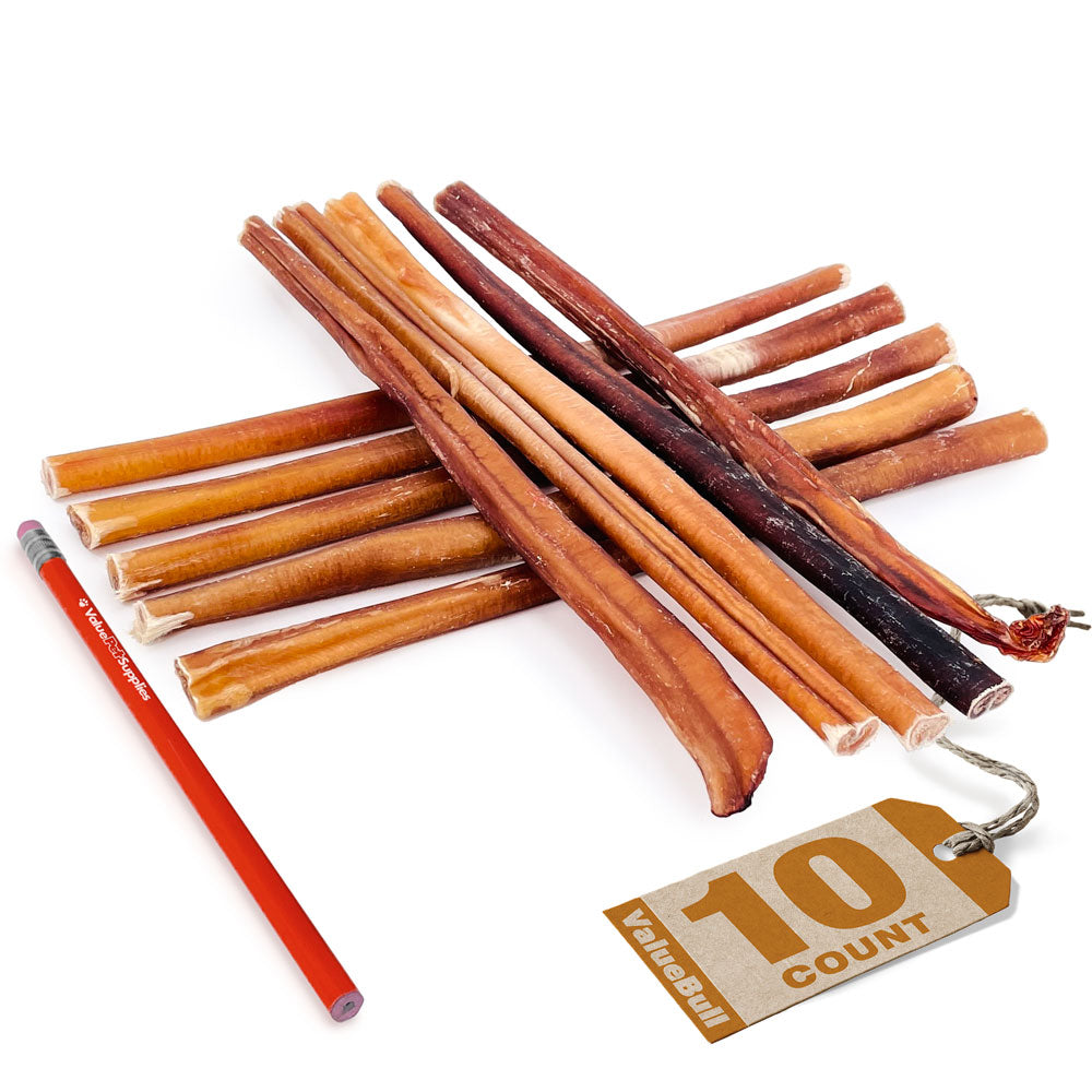 ValueBull USA Bully Sticks for Dogs, Medium 12 Inch, 10 Count