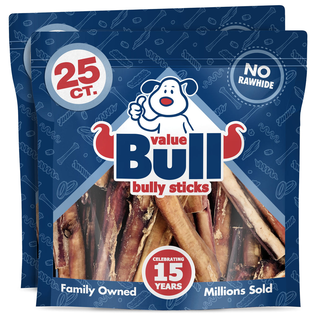ValueBull Bully Sticks, Super Jumbo 4-6 Inch, Varied Shapes, 50 Count
