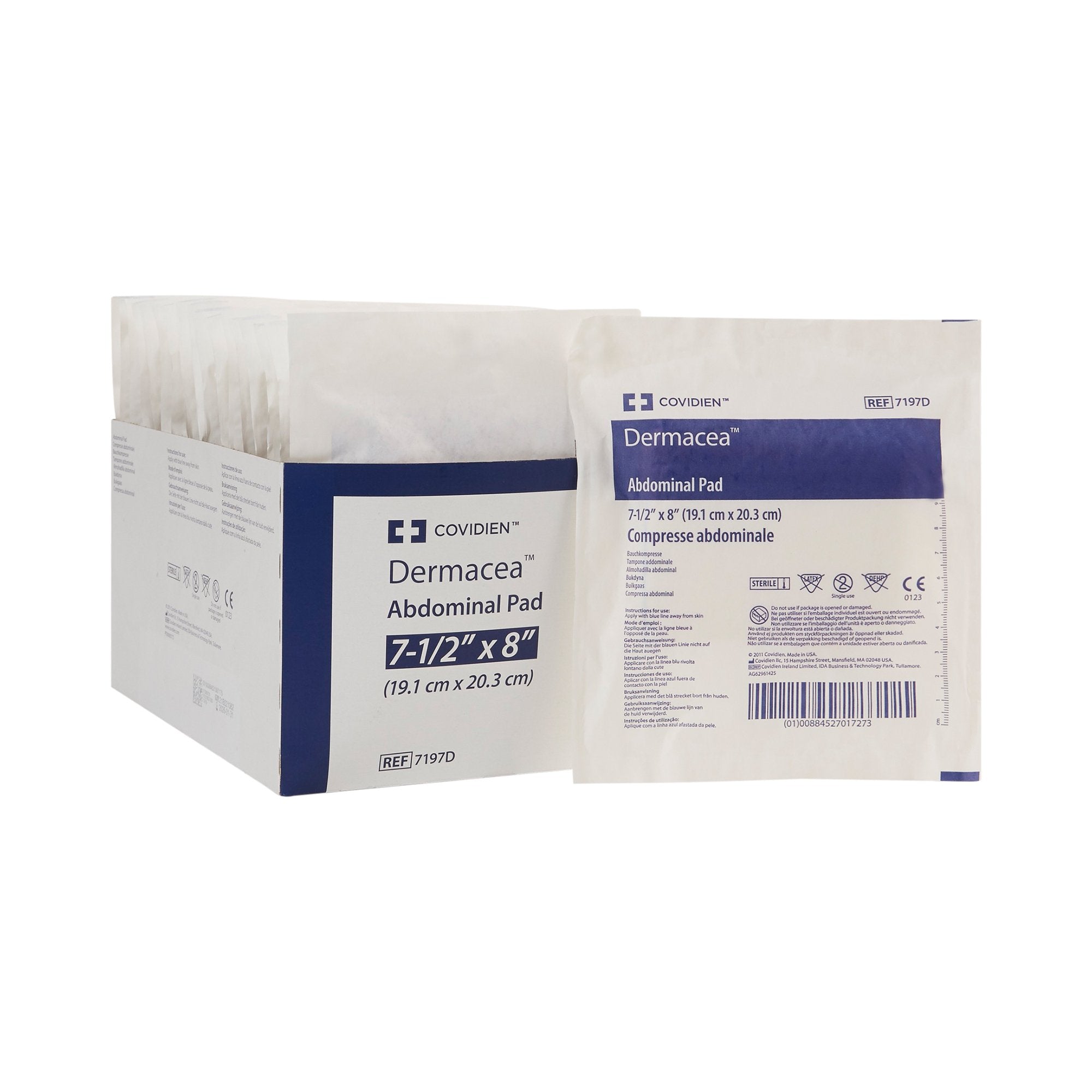 Dermacea™ Sterile Abdominal Pad, 7-1/2 x 8 Inch 7197D