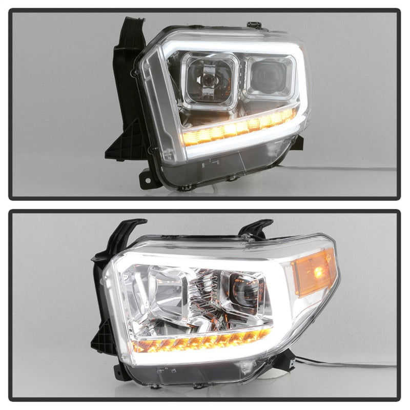 SPYDER xTune 14-17 Toyota Tundra DRL LED Light Bar Projector Headlights - Chrome (PRO-JH-TTU14-LB-C) 9043048