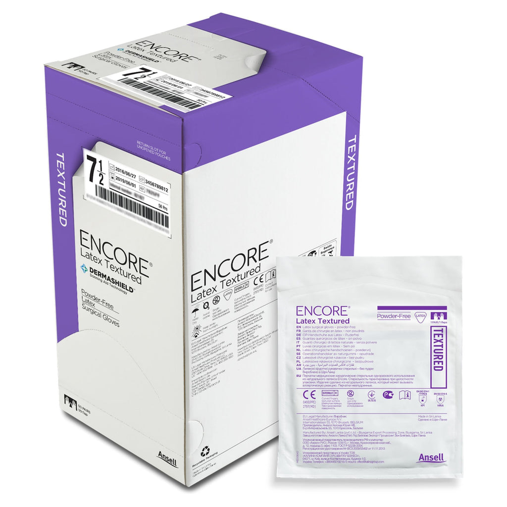 Encore® Latex Textured Surgical Glove, Size 7.5, Ivory 5785004