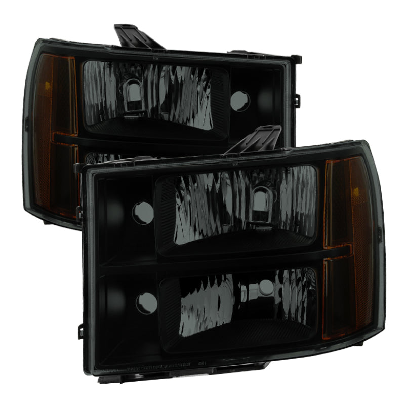 SPYDER Xtune GMC Sierra 07-13 Crystal Headlights Black Smoked HD-JH-GSIE07-AM-BSM 9034763