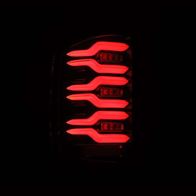 AlphaRex 14-18 Chevy Silverado 1500 Luxx-Series LED Tail Lights Alpha-Black w/Activ Light/Seq Signal 620040 *Discontinued