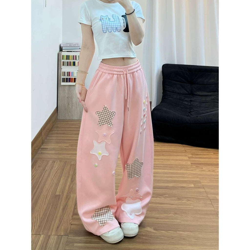 Girls Dopaminestyle Koreaninspired Wideleg Pants For Older Season