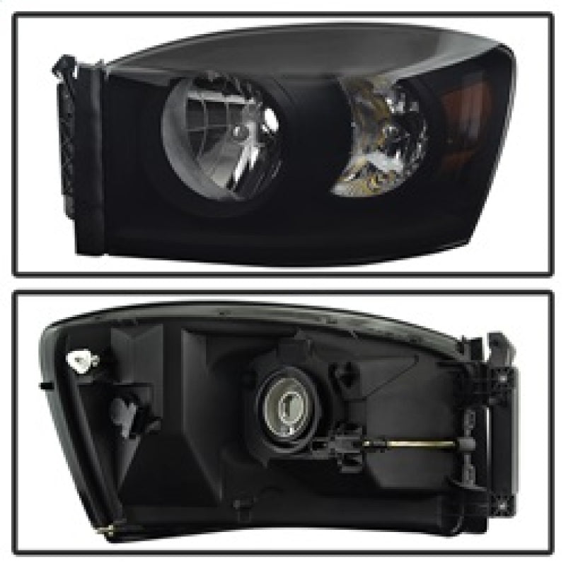 SPYDER Xtune Dodge Ram 1500 06-08 Amber Crystal Headlights Black Smoked HD-JH-DR06-AM-BSM 9030369