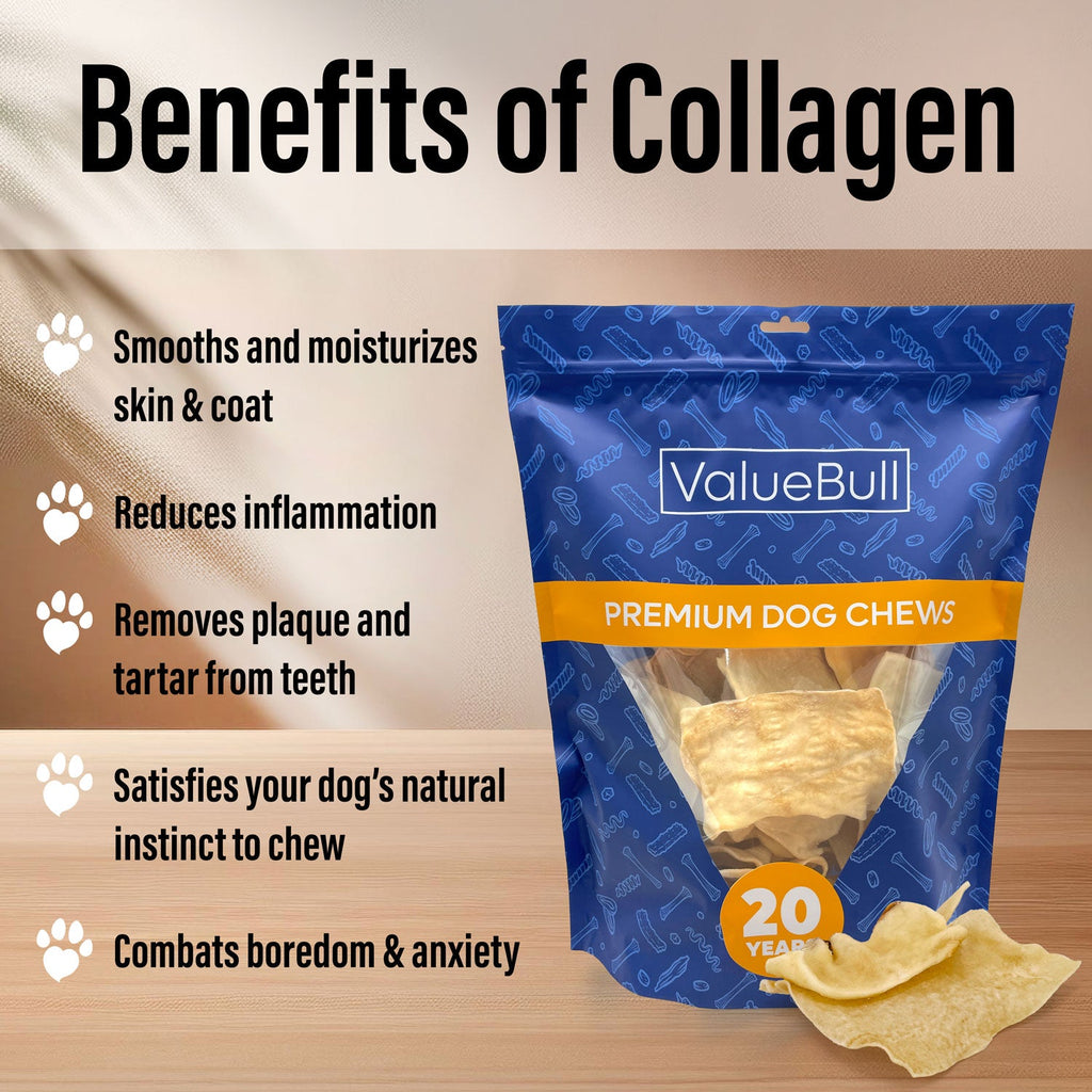ValueBull USA Collagen Chips Dog Chews, Natural Long-Lasting Dog Treats, 100 Count