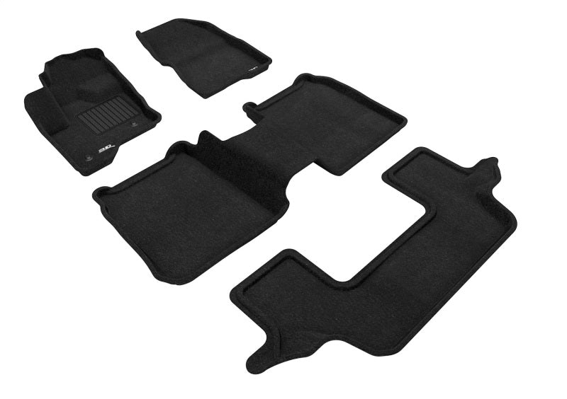 3D MAXpider 09-19 Ford Flex w Center Console Elegant 1st 2nd 3rd (2 Eyelets) -Floor Mat Set (Black) L1FR05104709