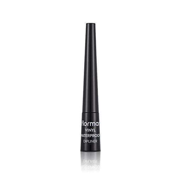 Flormar Vinyl Waterproof Liquid Eyeliner - Intense Black, Long Lasting, Smudge-Proof - High-Shine Definition