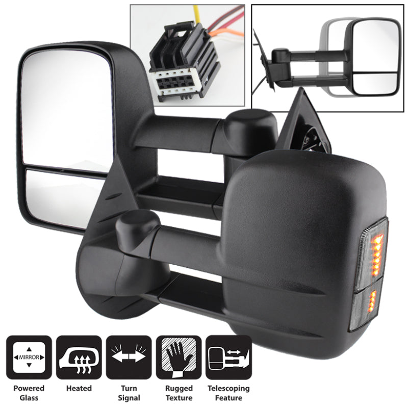 SPYDER Xtune Pair Chevy Silverado 07-12 Extendable Power Heated Adjust Mirror Smoke MIR-CSIL07S-PW-SM 9925023