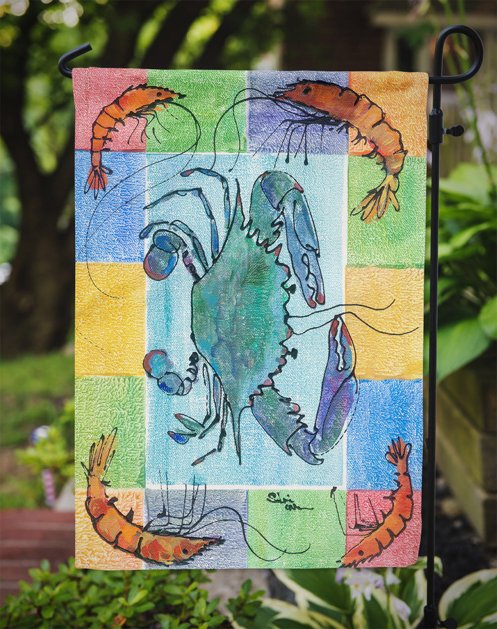 Crab Garden Flag Mailbox Decorative Yard Banner Outside Patio Artwork for Flower Beds, Garden Size, Multicolor