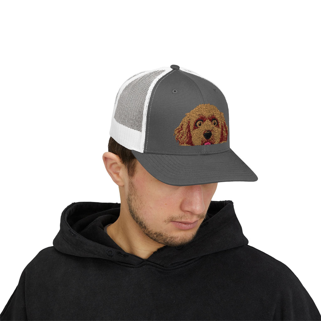 Funny Goldendoodle Puppy Embroidered Trucker Cap