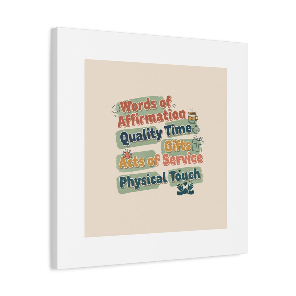 Love Languages List Matte Canvas Wall Art | love language meme, relationship humor