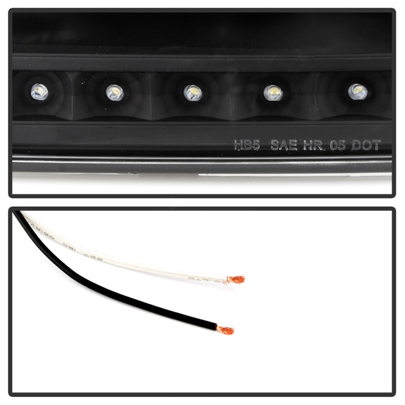 SPYDER Xtune Ford F150 97-03 Crystal Headlights w/ Clear LED Corners Black HD-ON-FF15097-LED-SET-BK 5014184