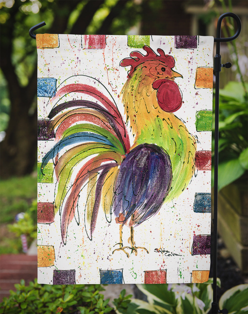 Rooster Garden Flag Mailbox Decorative Yard Banner Outside Patio Artwork for Flower Beds, Garden Size, Multicolor