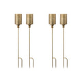 Gold Punched Metal Candle Holder Garden Stake (Set of 4)