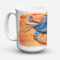 Crab Ceramic Coffee Mug 15 oz Decorative Large C Handle Mug Cup for Tea, Cocoa Hot Chocolate