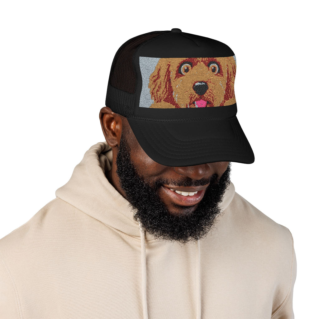 Meme Dog Embroidered Trucker Hat — 'Embrace the Fur'