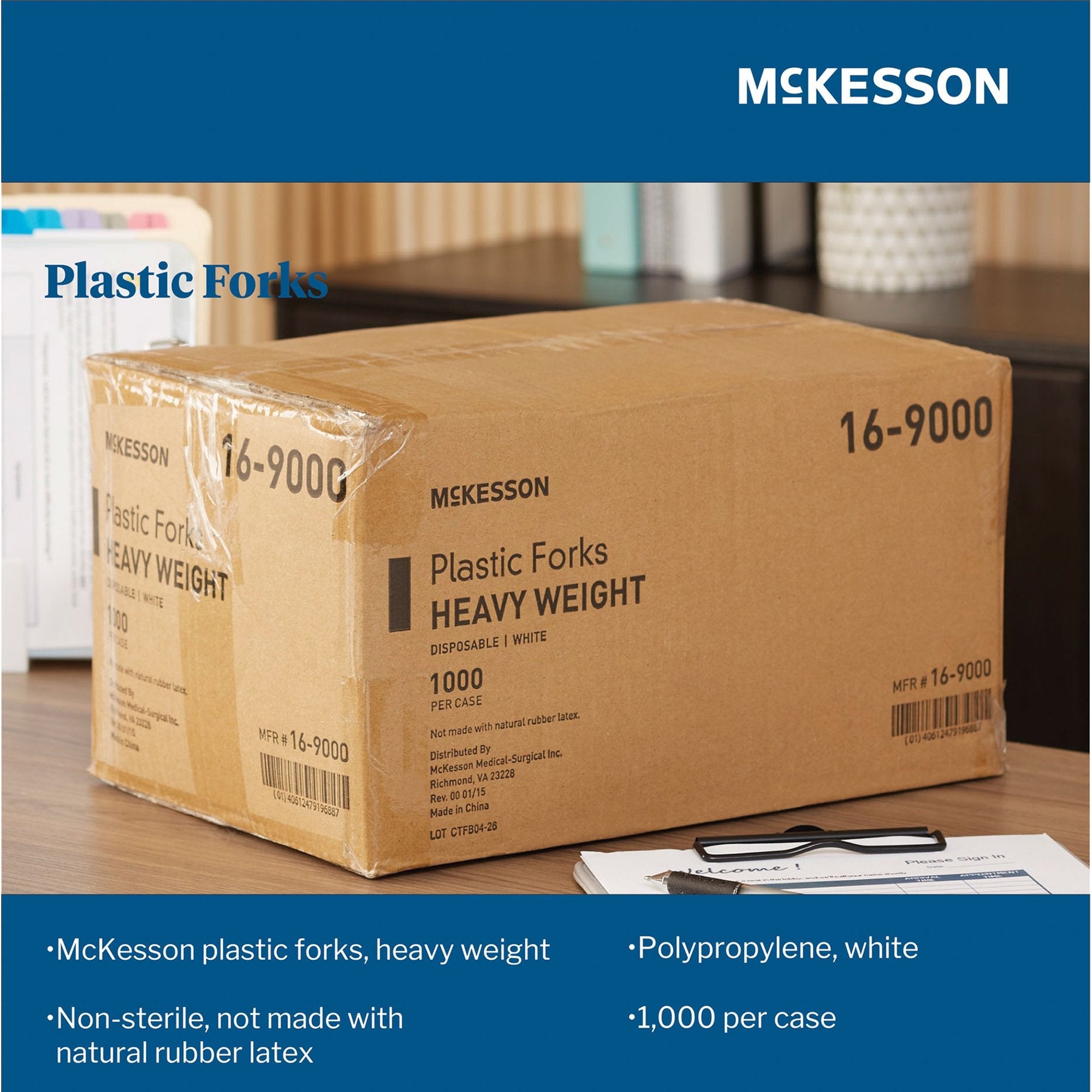 McKesson Polypropylene Fork, White 16-9000
