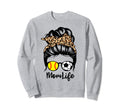 Mom Life Messy Bun Hair Funny Sweatshirt - Streetwear Style for Adults