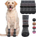 KOOLTAIL Dog Socks to Prevent Licking Paws for Hardwood Floors Anti Slip, Winter Warm Pet Boots&Paw Protector with Grippers, Double Sides Dog Shoes Booties for Small Medium Large Senior Dogs Grey M