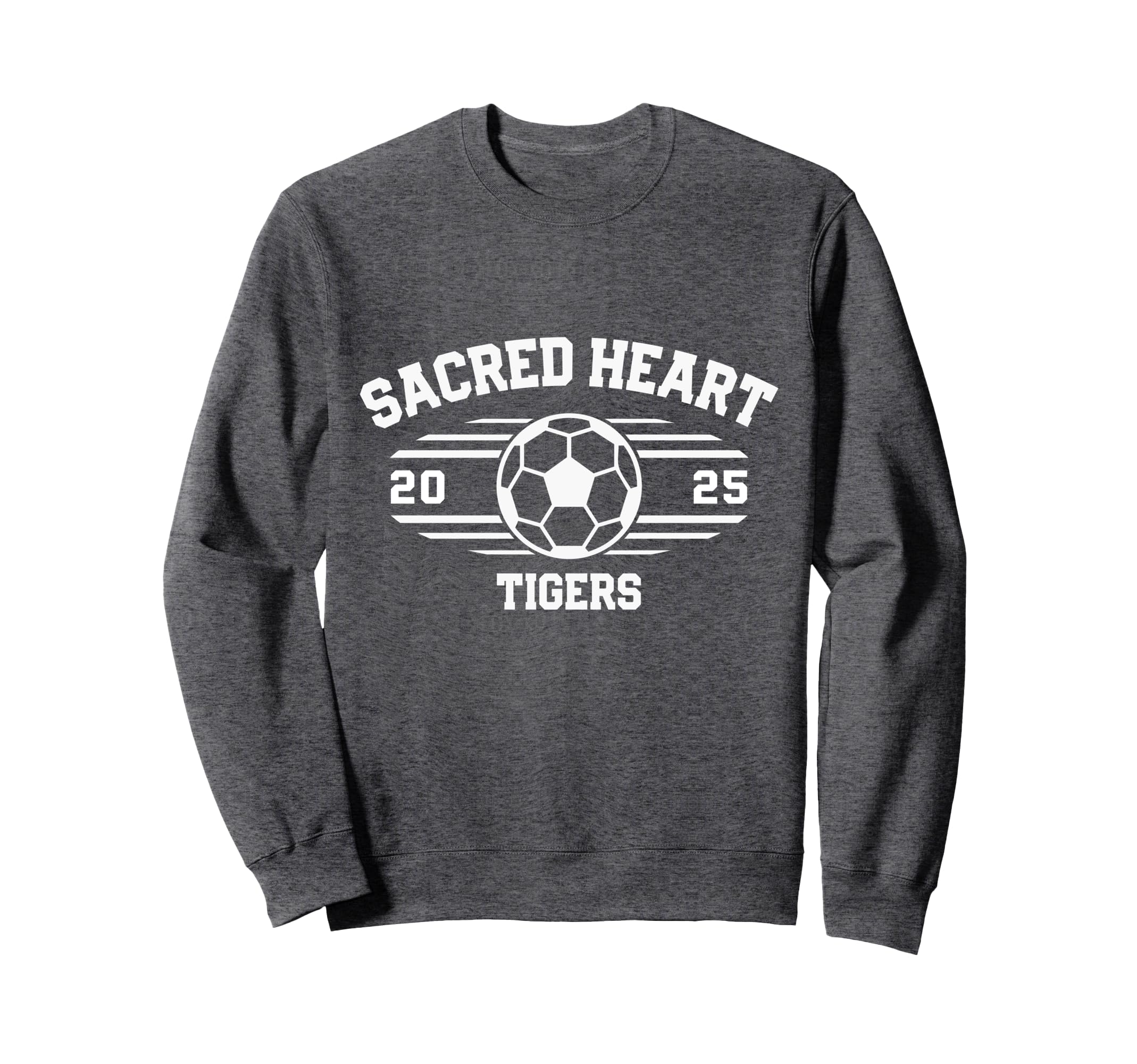 Sacred Heart Tigers Soccer Ball Sweatshirt - Casual Everyday Wear Unisex