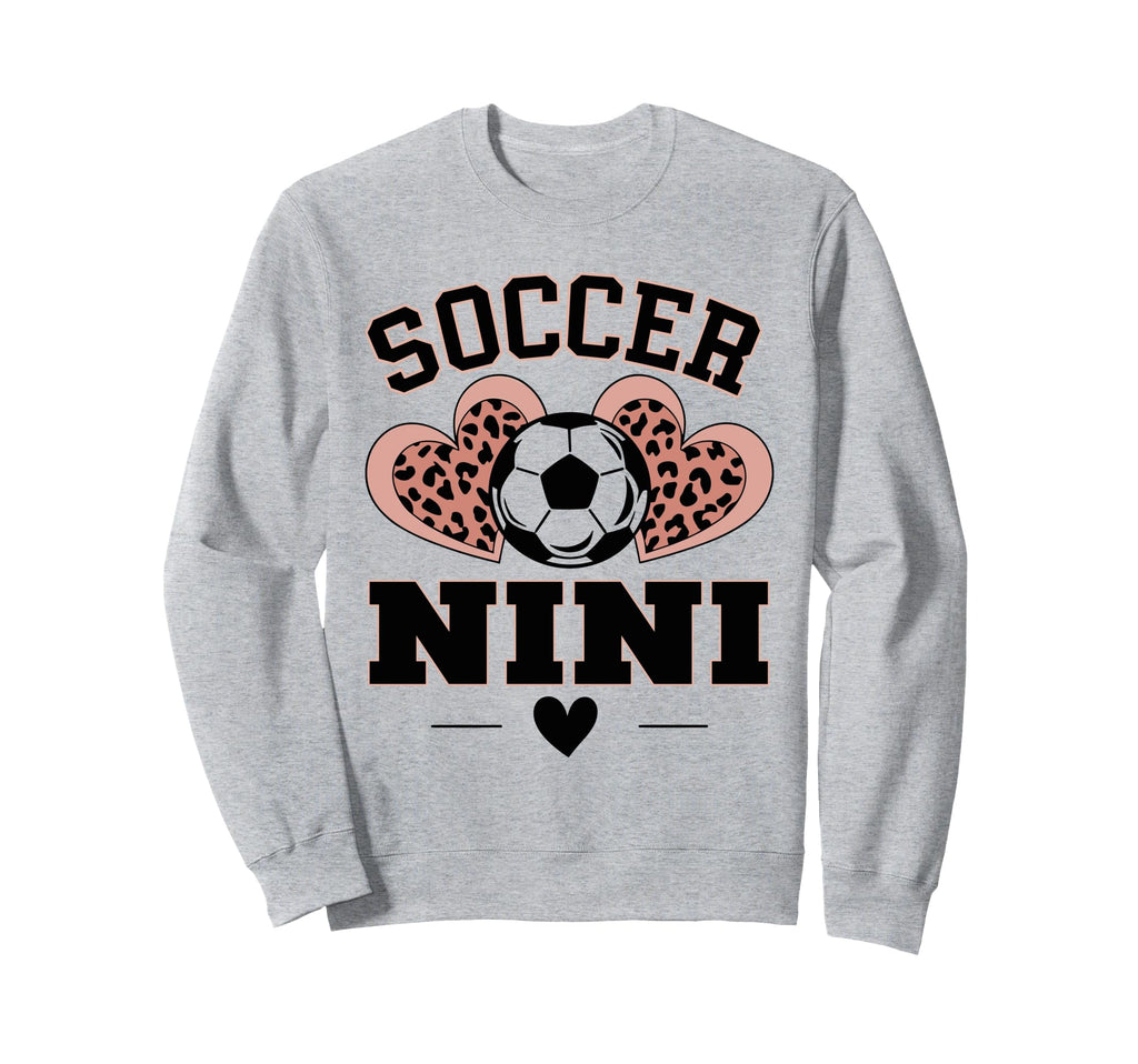 Soccer Nini Leopard Heart Sweatshirt - Casual Everyday Wear for Adults