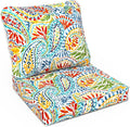 LVTXIII Outdoor Deep Seat Cushion 24"x24"x4" Patio Seat and Back Cushion Set Seasonal Chair Cushion for Dining Arm Chairs, Wicker Chairs and Garden Furniture Decoration, Paisley Multi