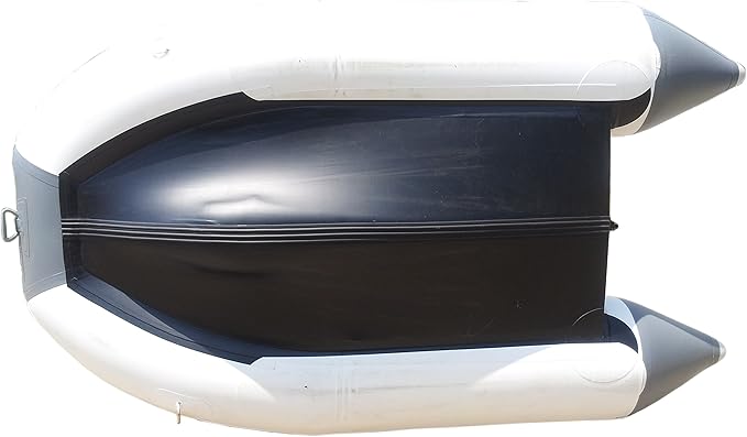 Newport 8ft 10in Dana Inflatable Sport Tender Dinghy Boat - 3 Person - 10 Horsepower - USCG Rated, White/Gray