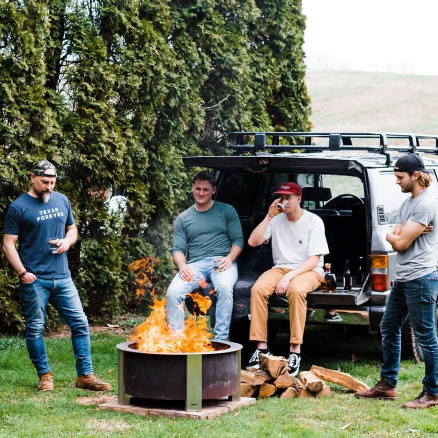 Breeo Smokeless Fire Pit (X Series 30, Corten Steel) | 34.5 inch Smokeless Firepit for Outside | 94 Pounds | Ideal for Families Compatible with Wide Range of Breeo Accessories