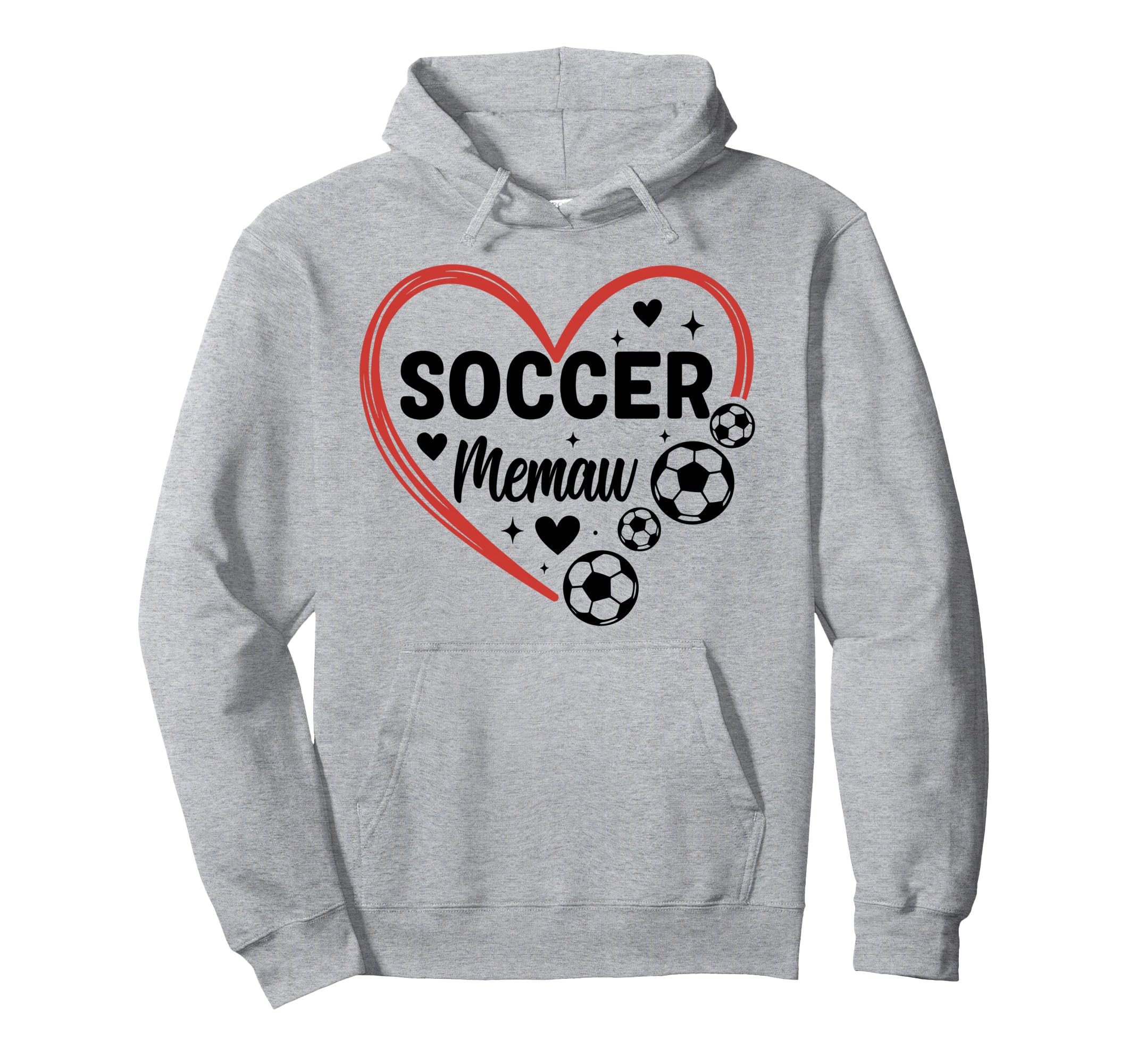 Soccer Memaw Heart Soccer Player Hoodie - Casual Everyday Wear for Adults