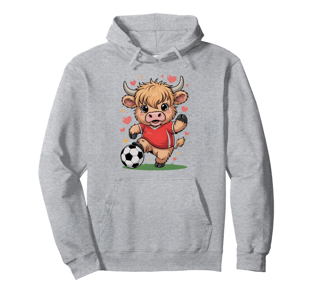 Kawaii Soccer Cow Just Who Loves Highland Hoodie - Graphic Print Men Women