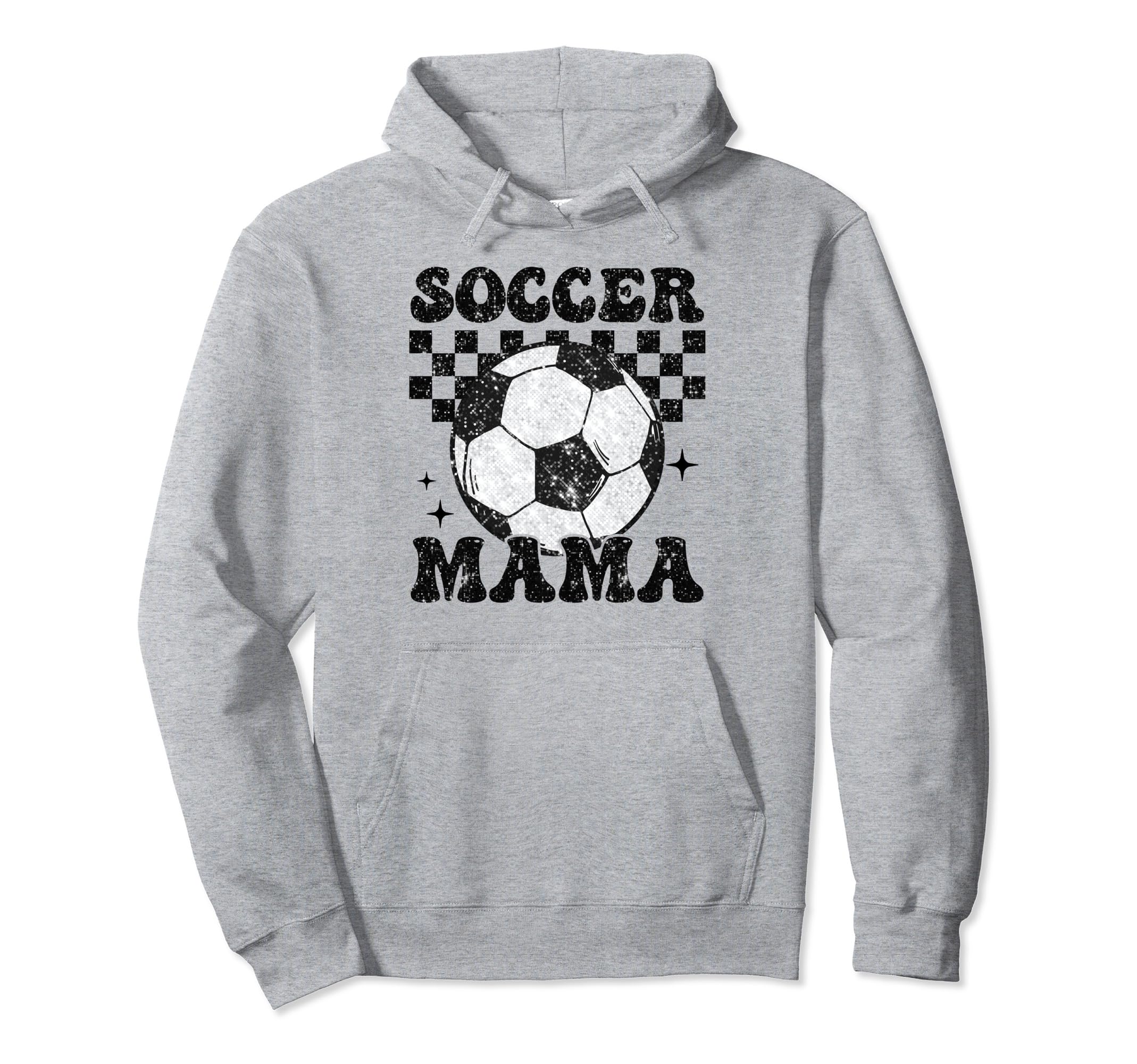 Soccer Mama Checkered Funny Soccer Player Hoodie - Graphic Print Unisex