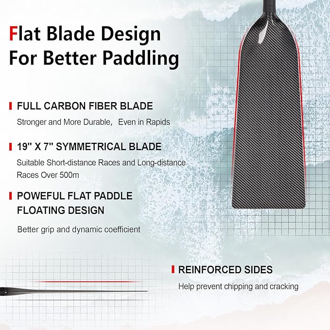 Dragon Boat Paddle Lightweight Full Carbon Fiber with Paddle Bag, 120/122/125CM (47/48/49 Inches) and Adjustable Dragon Boat Paddle115-130cm（）, IDBF Approved