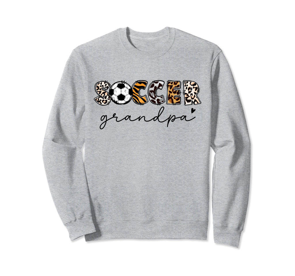 Soccer Grandpa Leopard Soccer Sweatshirt - Unique Graphic for Adults