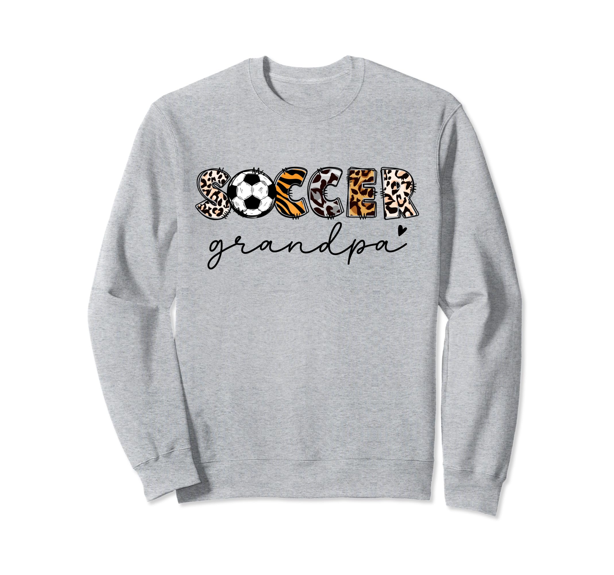 Soccer Grandpa Leopard Soccer Sweatshirt - Unique Graphic for Adults
