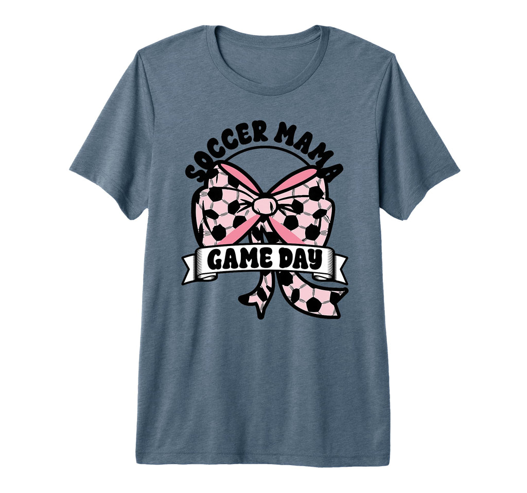 Soccer Mama Coquette Bow Game Day Mom T-Shirt - Streetwear Style Unisex