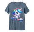 Footballer Unicorn Fans Soccer Team T-Shirt - Graphic Print Unisex