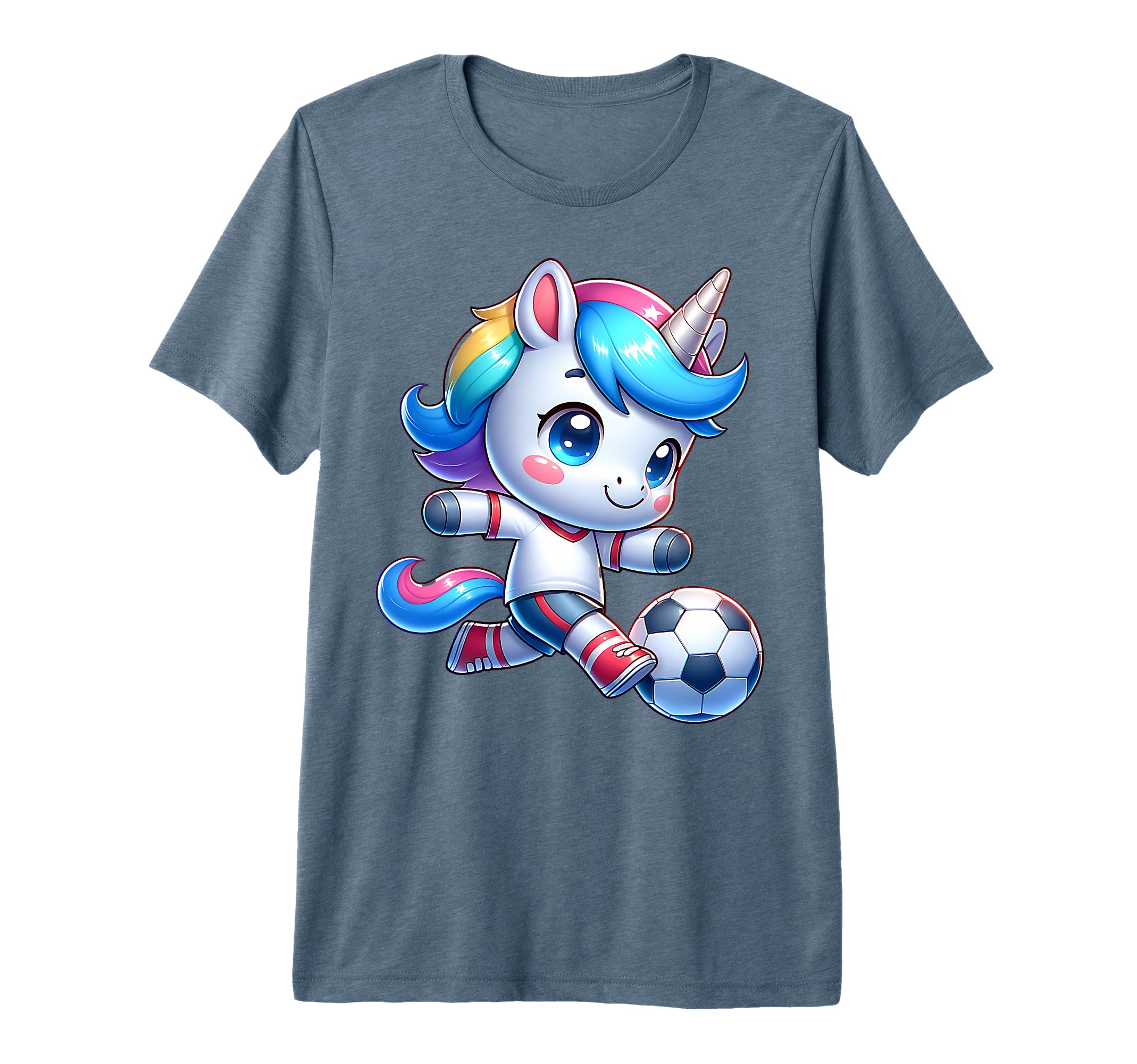 Footballer Unicorn Fans Soccer Team T-Shirt - Graphic Print Unisex