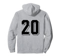 Number 20 Backside 80S 90S Team Jersey Hoodie - Trendy Graphic for Adults