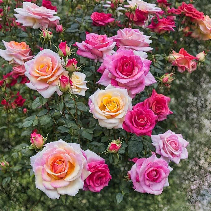 100+ Rose Seeds: 16 Blue Red Pink Yellow Heirloom Varieties for Colorful Perennial Shrubs