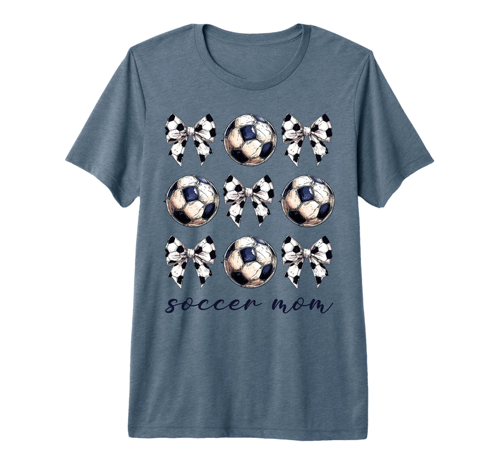 Coquette Bow Soccer Mom Soccer T-Shirt - Fun Novelty Design Men Women