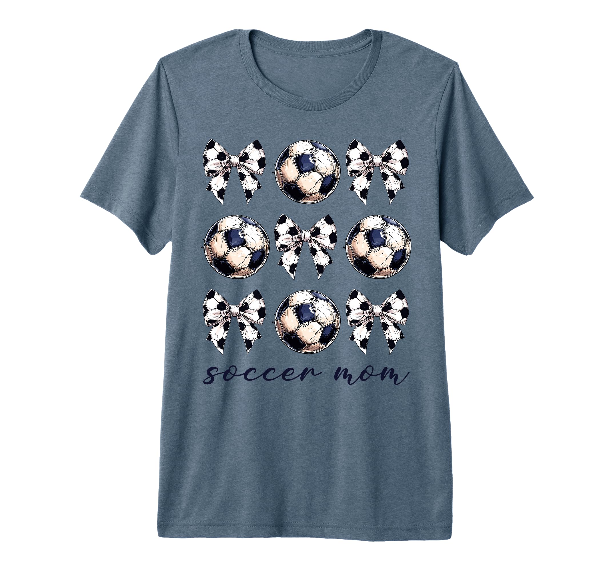Coquette Bow Soccer Mom Soccer T-Shirt - Fun Novelty Design Men Women
