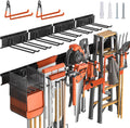 Garage Storage, Ultimate Wall-Mounted Garage Organizer for Men 64Inch, Heavy Duty 550lbs Tool Rack with Adjustable Metal Hooks Yard, Shed & Workshop Storage for Tools, Bikes, Snowboards Gift