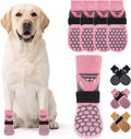 KOOLTAIL Dog Socks for Hot Pavement, Summer Breathable Dog Socks to Prevent Licking Paws, Non Slip Pet Boots & Paw Protectors for Hardwood Floor,Grippy Shoes for Small Medium Large Senior Dogs,Pink M