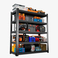 5-Tier Heavy Duty Metal Shelving Unit, 2500LBS Capacity Garage Storage Shelf, Industrial Adjustable Storage Rack for Warehouse, Basement, Commercial & Home Use (77" H x 35.4" W x 15.7" D,Black)