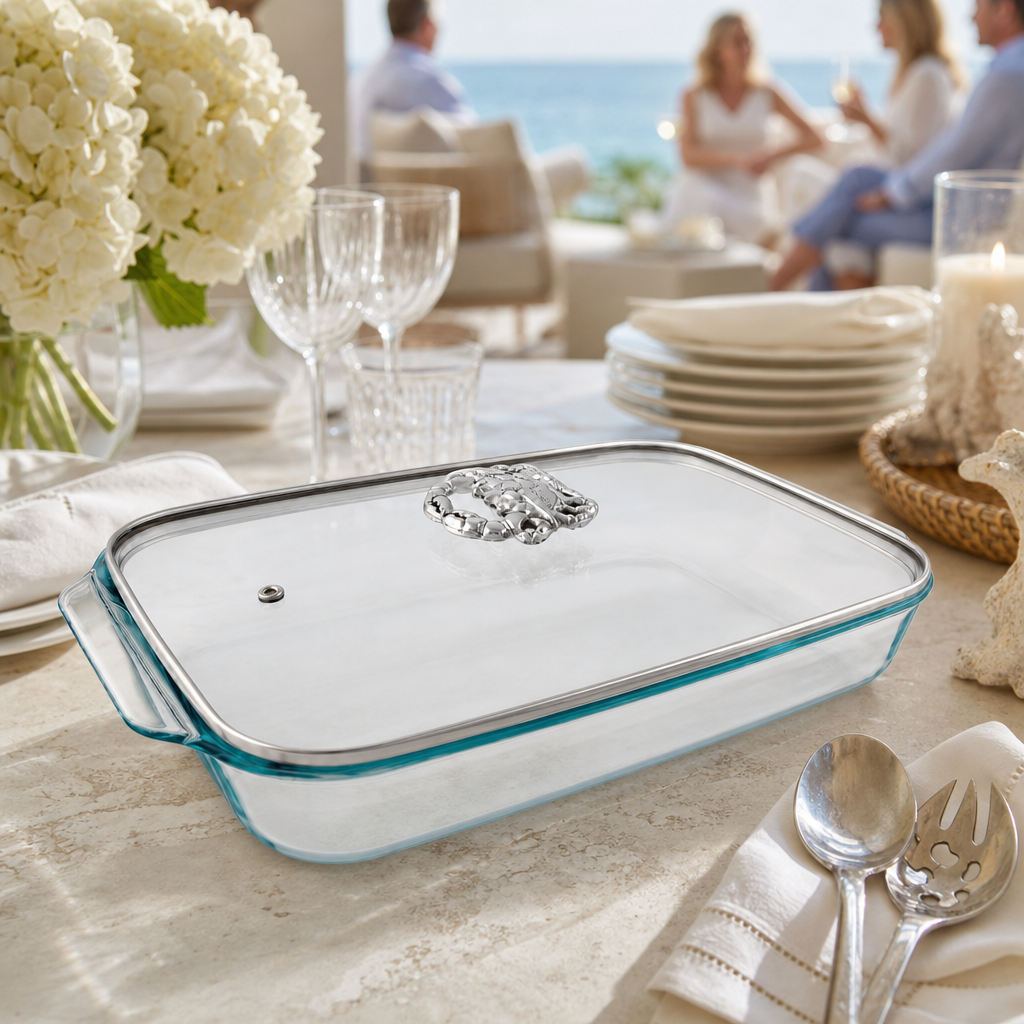 Crab Lid with Pyrex 3 quart Baking Dish