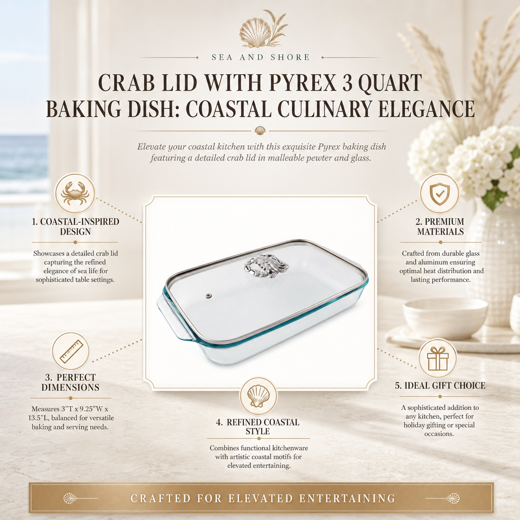 Crab Lid with Pyrex 3 quart Baking Dish