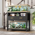 40-50 Gallon Aquarium Stand with Stable Metal Frame & Power Outlet, Heavy-Duty Fish Tank Stand with Waterproof Mat, 800LBS Capacity Storage Cabinet, Suitable for Turtle Tank, Reptile Terrarium, Black
