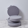 15 x 15 Inch Round Cushions for Outdoor Furniture Non-Slip Waterproof Patio Bistro Chair Cushion with Ties Bar Stool Seat Cushion for Kitchen Chairs Set of 4, Light Gray